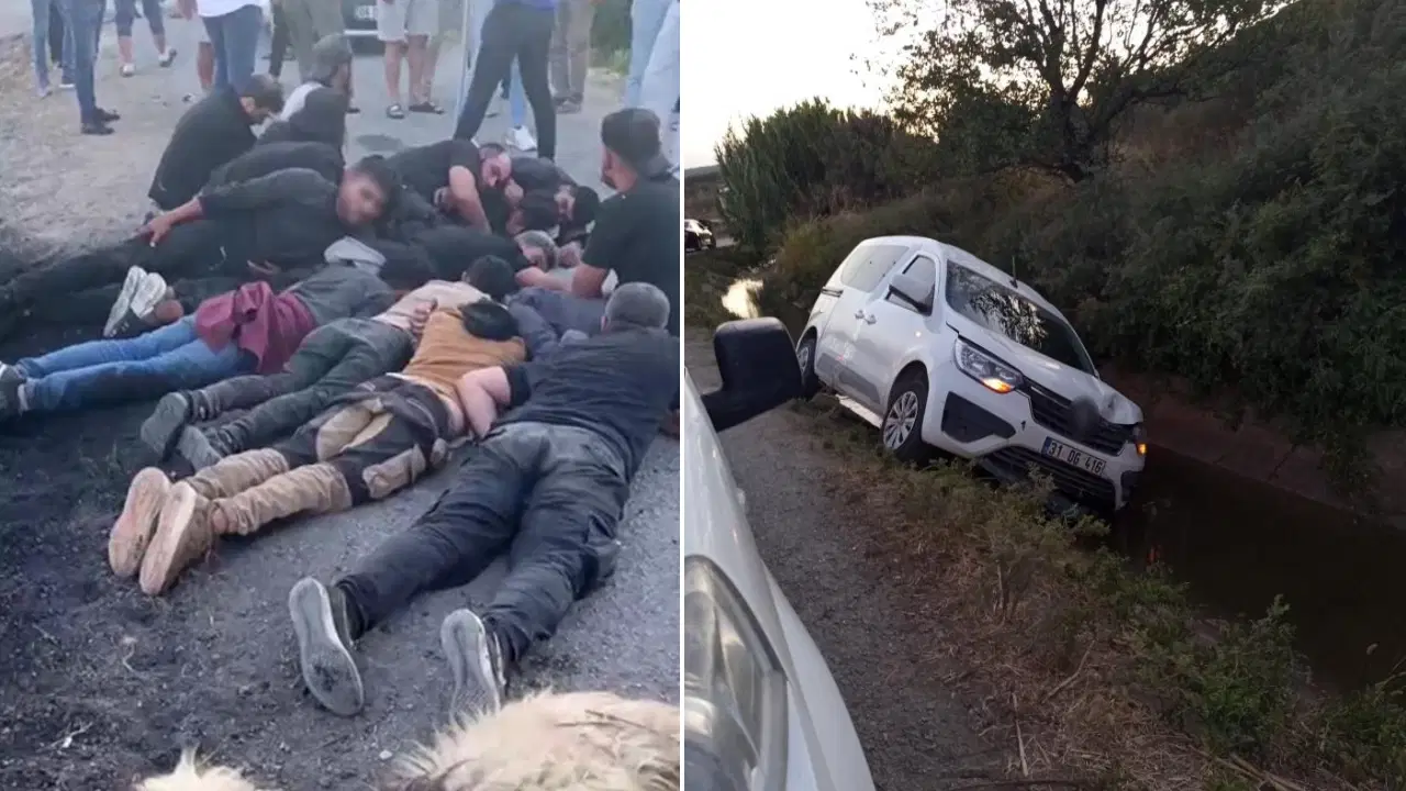 koyun surusune carpinca araci ve yasadisi gocmenleri birakip kacti mYxWfM4M